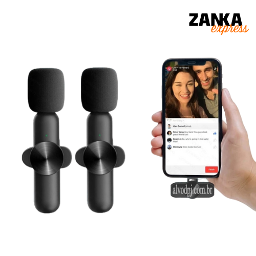 DPJ Kit 2 Microfones Profissional de Lapela DPJ Cristal (Iphone & Android) - Zanka Express